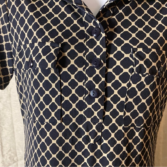 EN FOCUS STUDIO Women’s Dress Dark Blue Tan Patterned. Size 4 - Picture 7 of 12